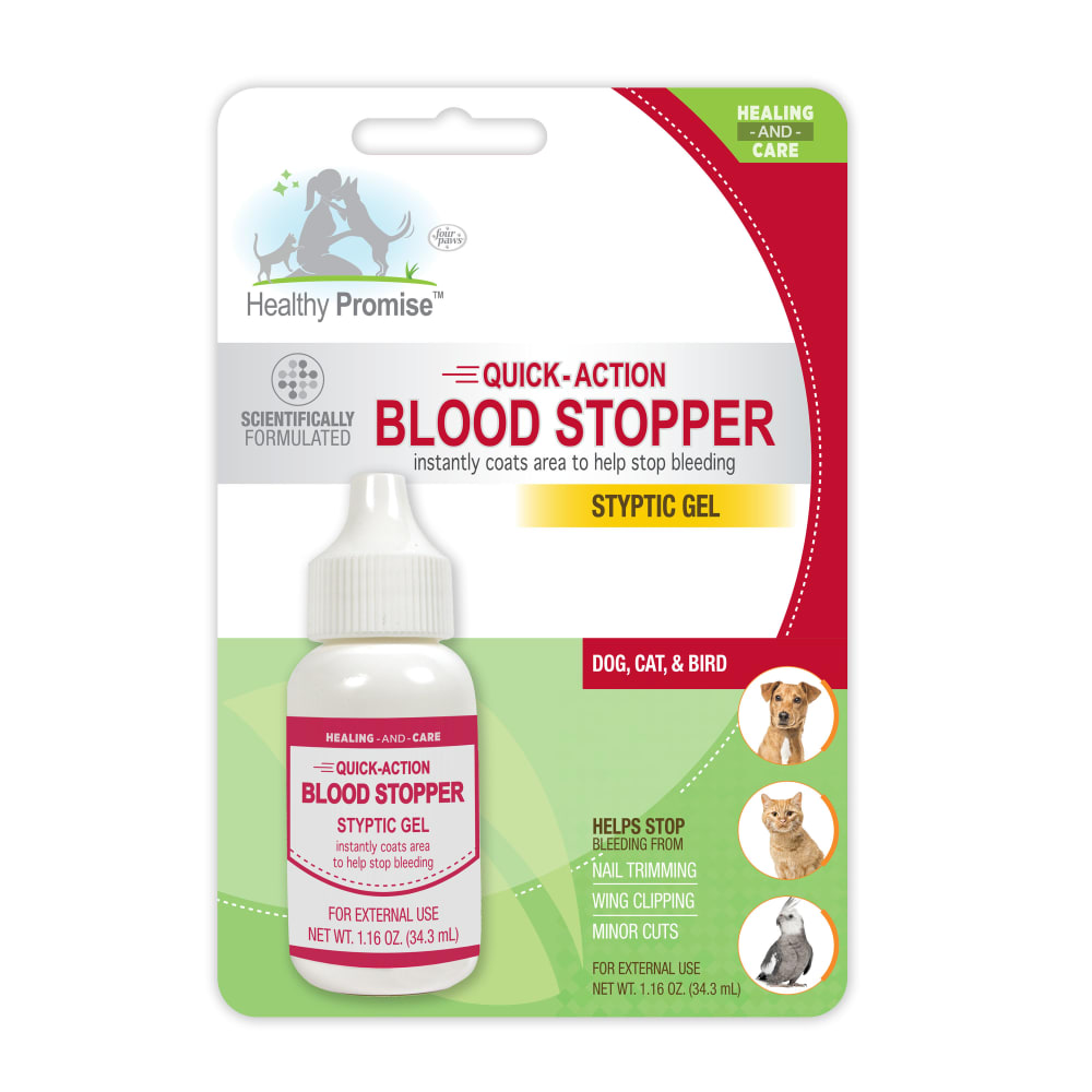 Front view of Four Paws Healthy Promise Blood Stopper Gel in packaging