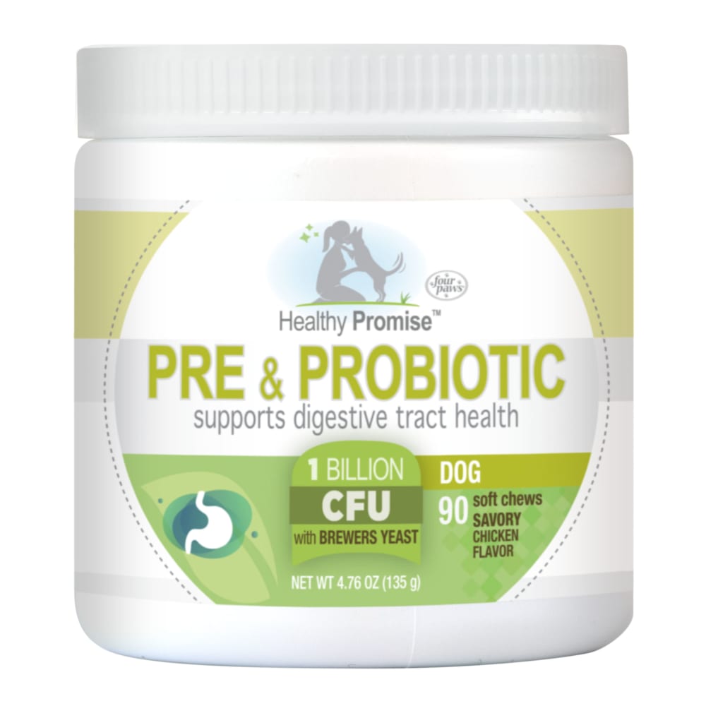 Front view of Fourpaws Healthypromise Dog Preprobioticssoftchews 90ct Inpackage