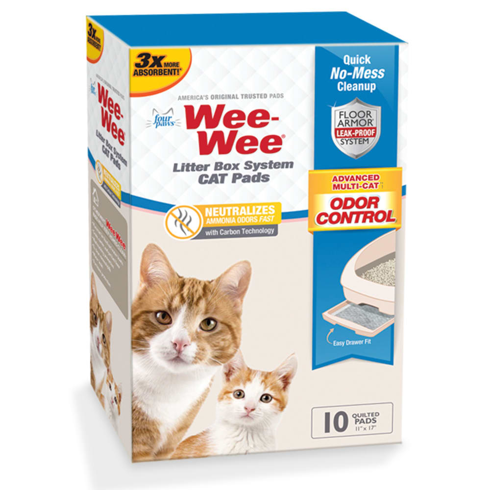 Wee-Wee Litter Box System Cat Pads in packaging.