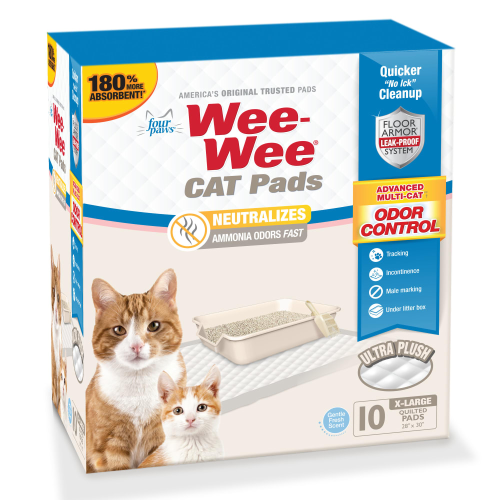 Wee-Wee Litter Box System Cat Pads in packaging.