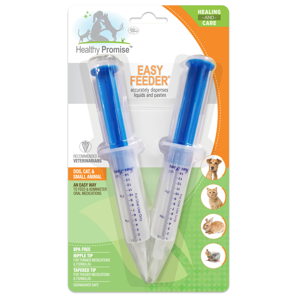 Front view of Four Paws Healthy Promise Easy Feeder in packaging